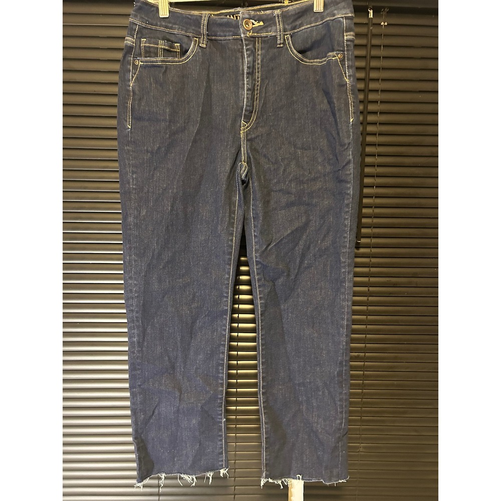 Santana Jeans Denim Pants Womens 30 Blue Raw Hem Straight Leg Casual Stretch